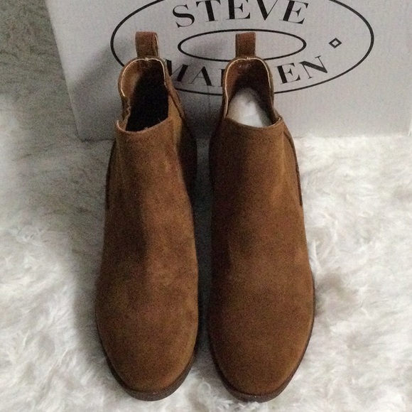NIB Steve Madden Dabble Cognac Suede Boots - Picture 3 of 7